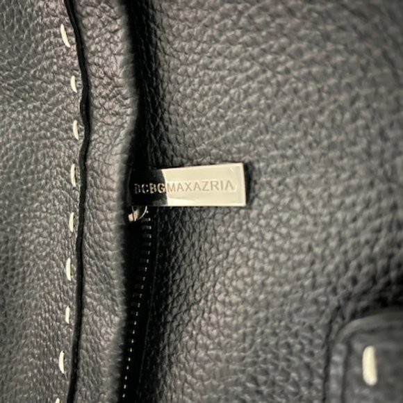 BCBG MaxAzria Black Purse with White Stitching - Picture 3 of 5